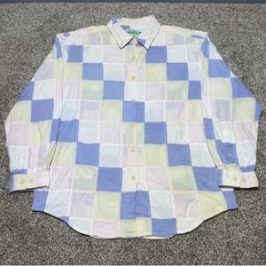 Orvis Patchwork Button Down Long Sleeve Buzz Off Insect Shield Outdoor Men M